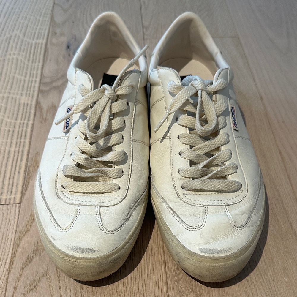 Golden Goose White Leather Low-Top Sneakers